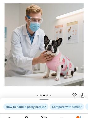 Pink Post-Op Recovery Onesie for Female Dogs - Soft Surgical Suit Size M